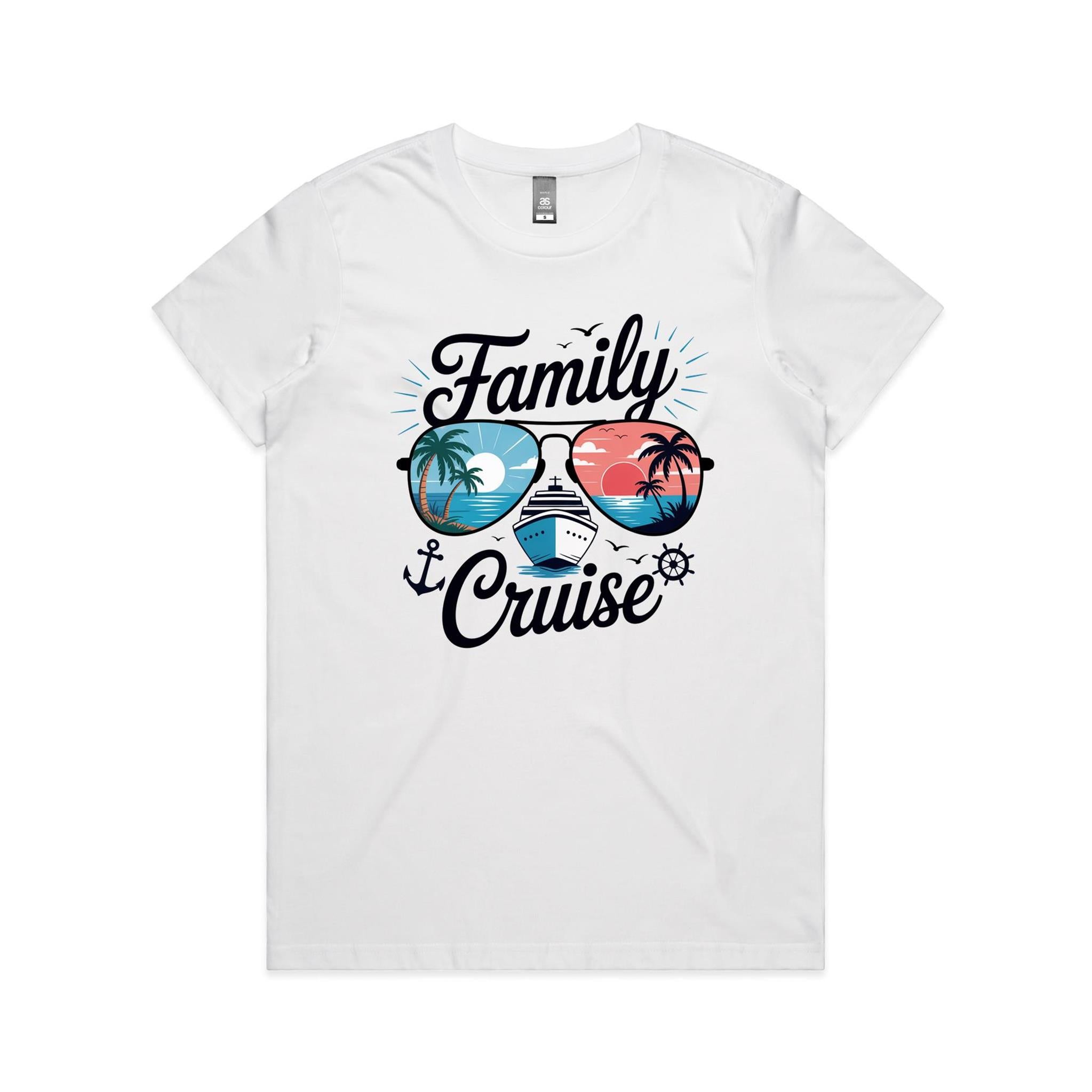 Family Cruise Womens Cruise T-shirt White Womens Cruise T-shirt Cruise Printed In Australia