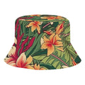 Retro Hawaiian Flower Kids Bucket Hat black Kids Bucket Hat Printed Offshore