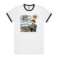 Just A Man Standing In Front Of A Salad Men's AS Colour Ringer Tee White Black Ringer T-Shirt Food Printed In Australia