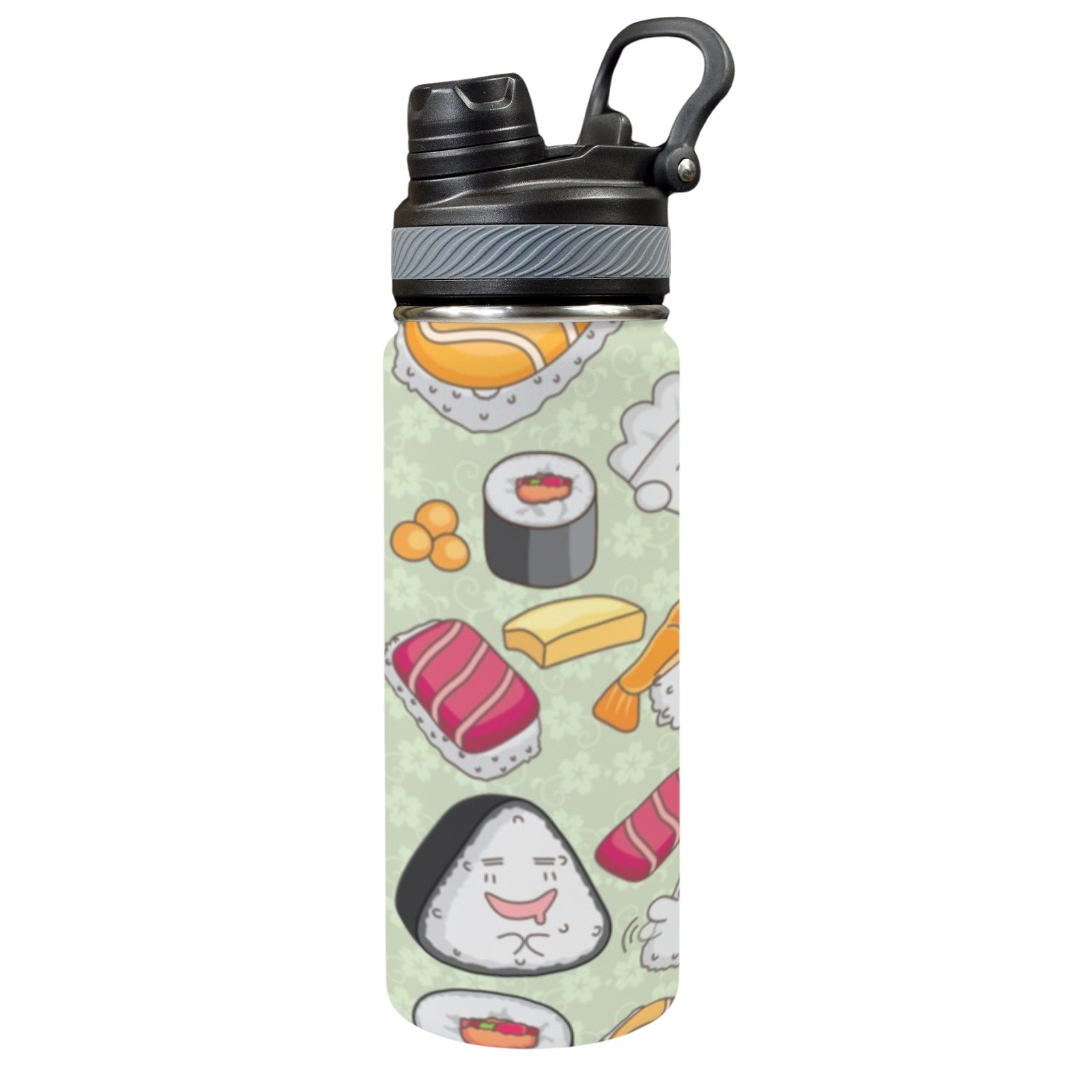 Sushi - Insulated Water Bottle with Dual-Use Lid (18oz) One Size Insulated Water Bottle with Dual-Use Lid (18oz) Food Printed Offshore