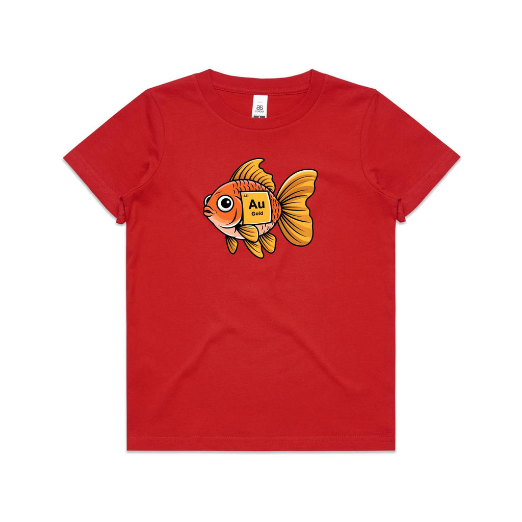 Gold Fish Periodic Table Element Kids AS Colour T-shirt