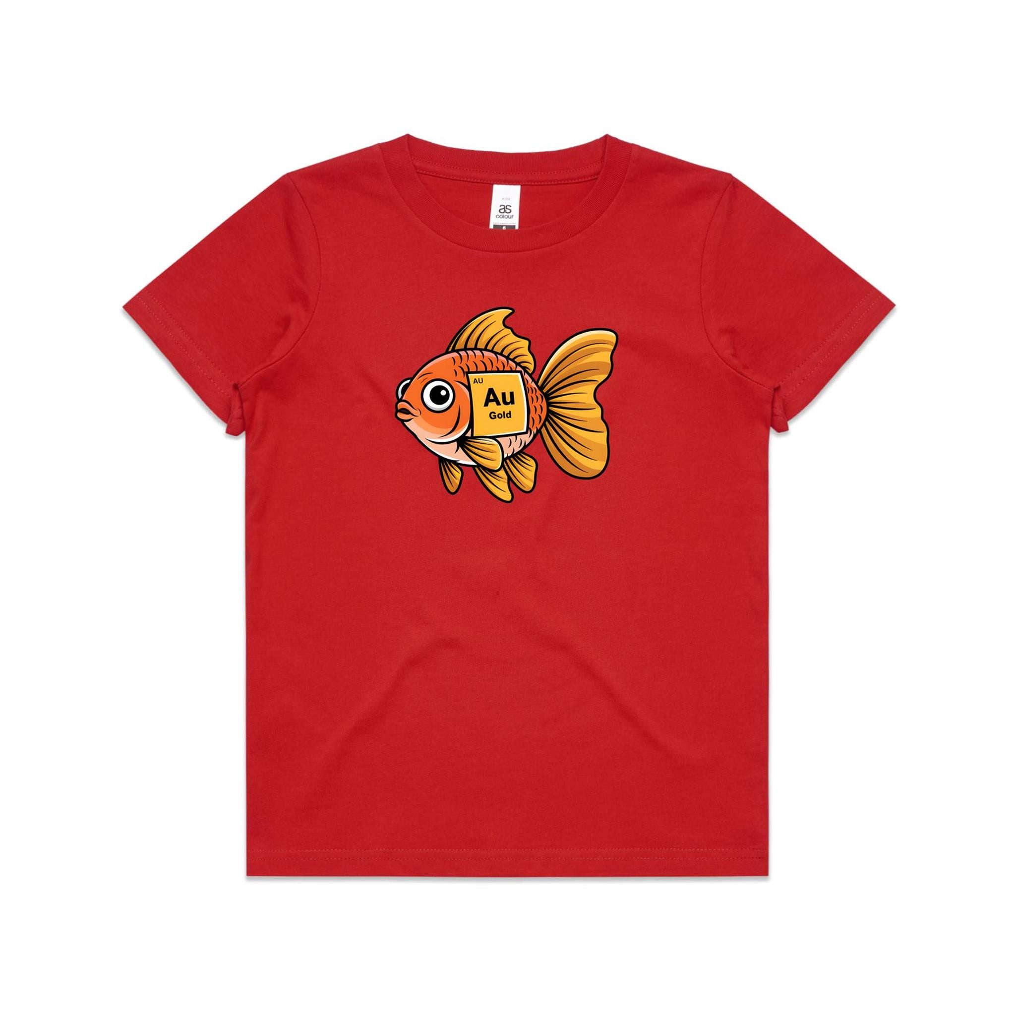 Gold Fish Periodic Table Element Kids AS Colour T-shirt