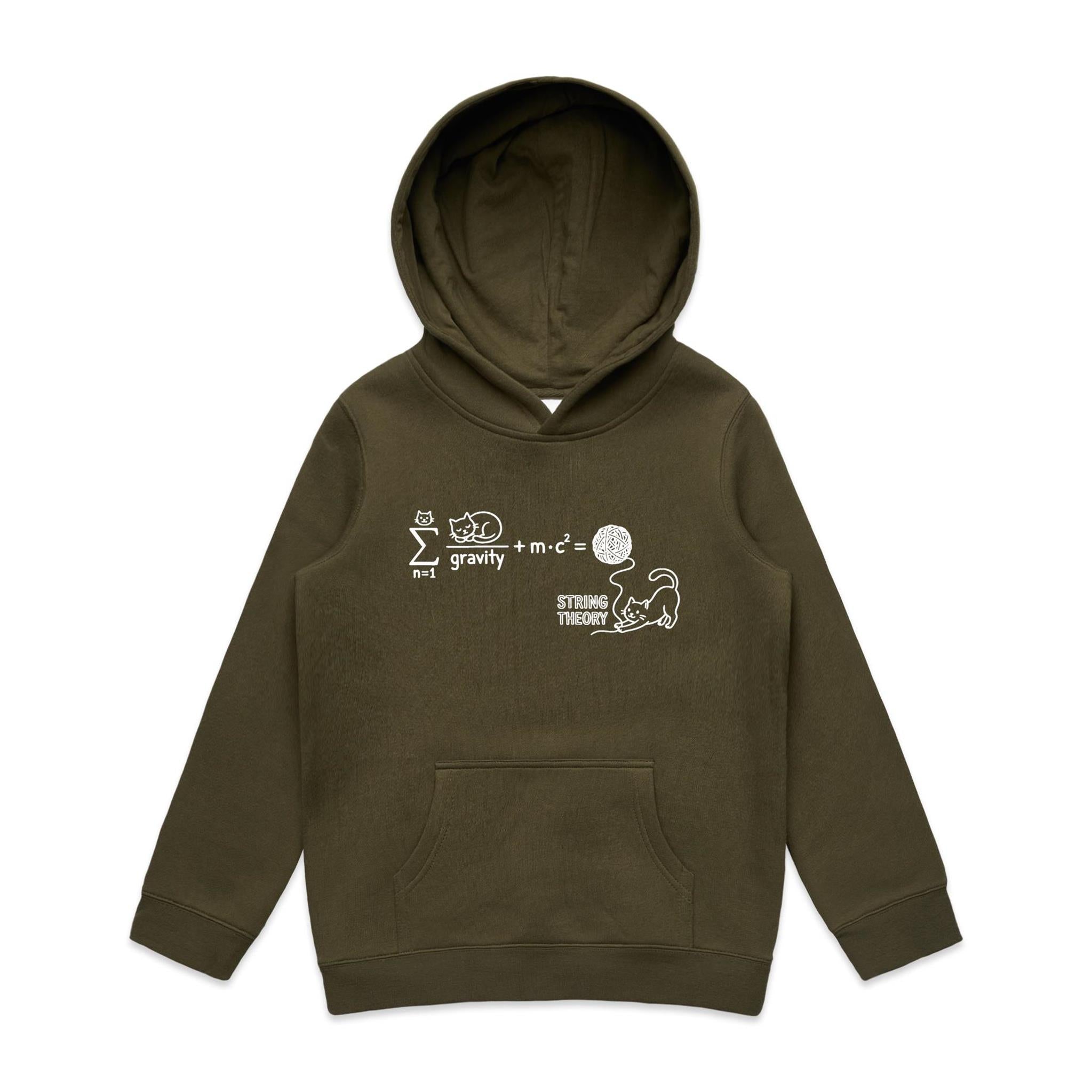 Cat String Theory Physics Kids AS Colour Hoodie
