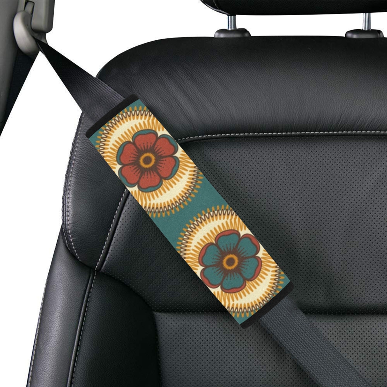 Vintage Floral Car Seat Belt Cover 7''x10'' (Pack of 2) Car Seat Belt Cover 7x10 (Pack of 2) Plants Printed Offshore