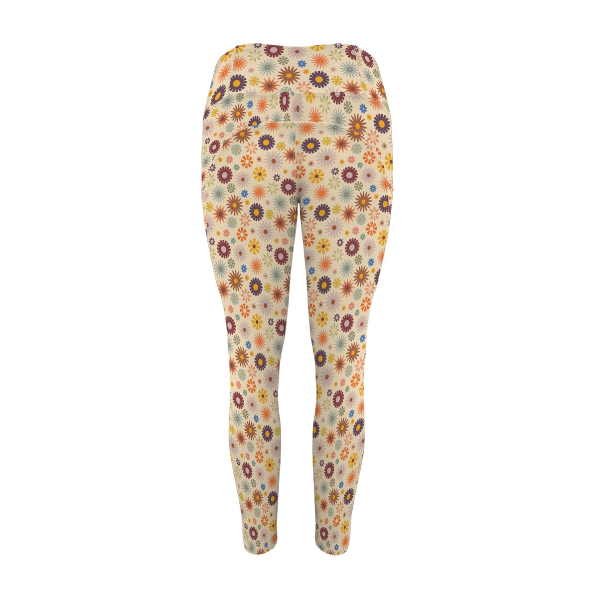 Abstract Floral Women's High Waist Pockets Yoga Leggings
