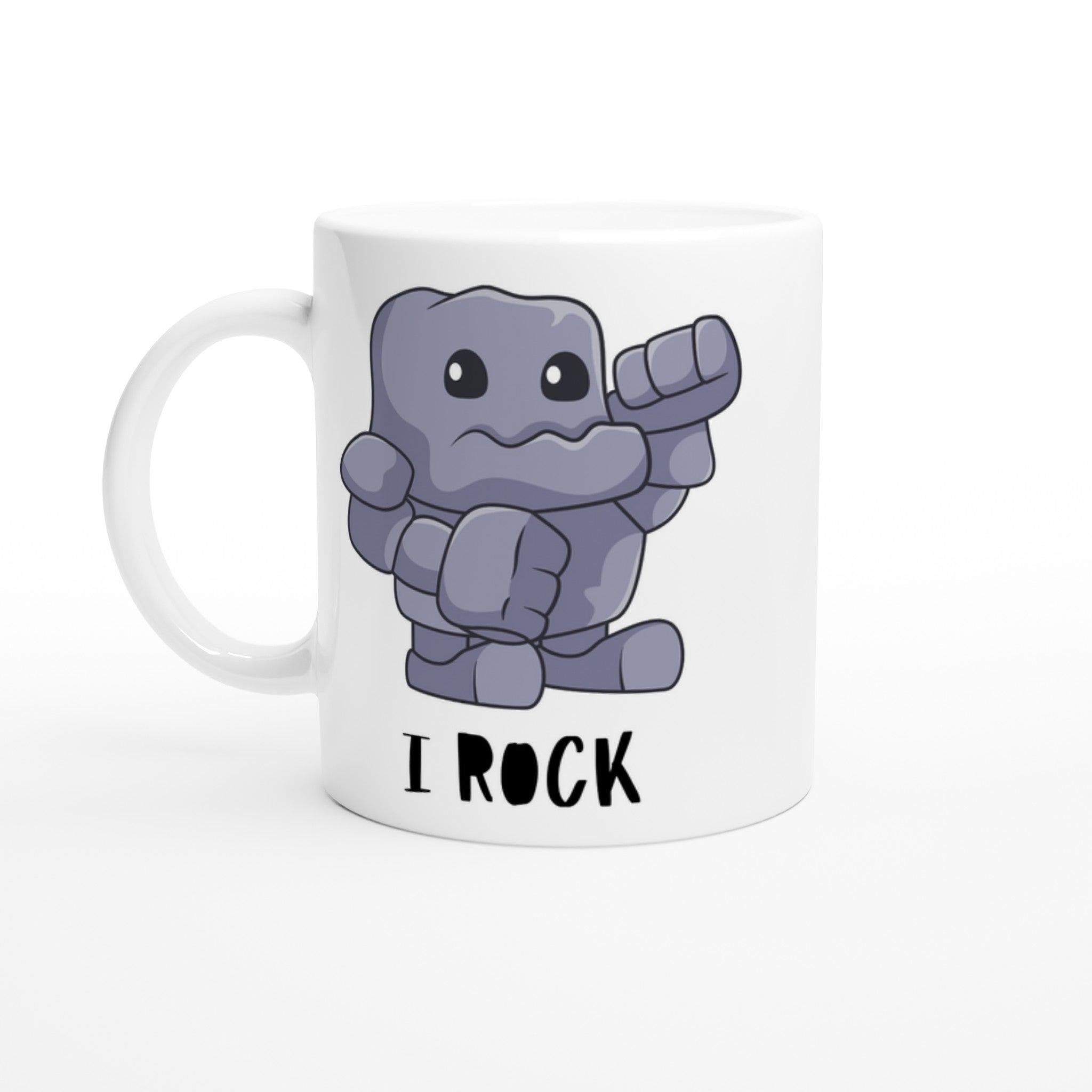 I Rock - White 11oz Ceramic Mug Default Title White 11oz Mug Globally Fulfilled Music