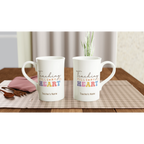Personalise - Teaching Fills My Heart - White 10oz Porcelain Slim Mug Personalised Porcelain Mug