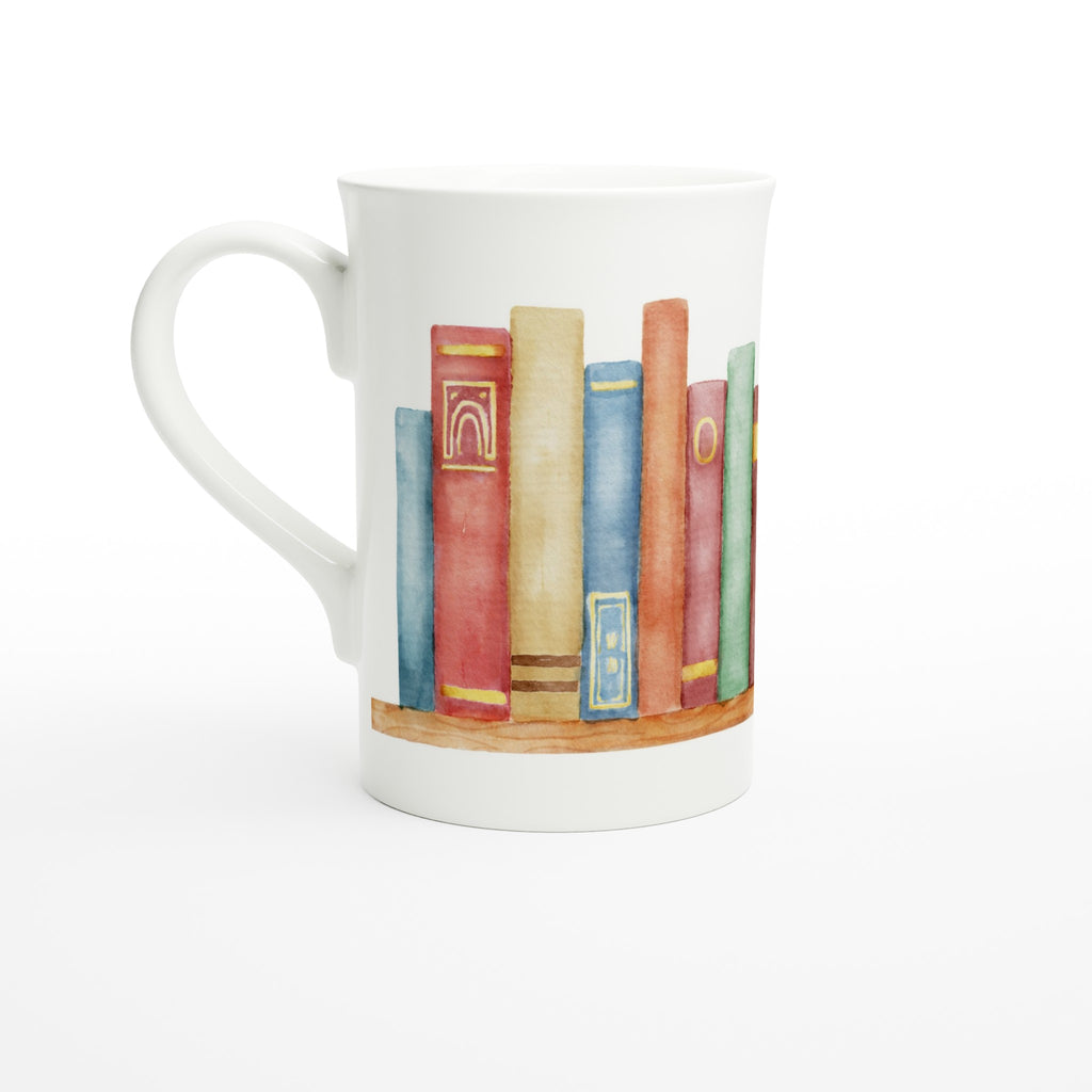 Books - White 10oz Porcelain Slim Mug Default Title Porcelain Mug Globally Fulfilled Reading