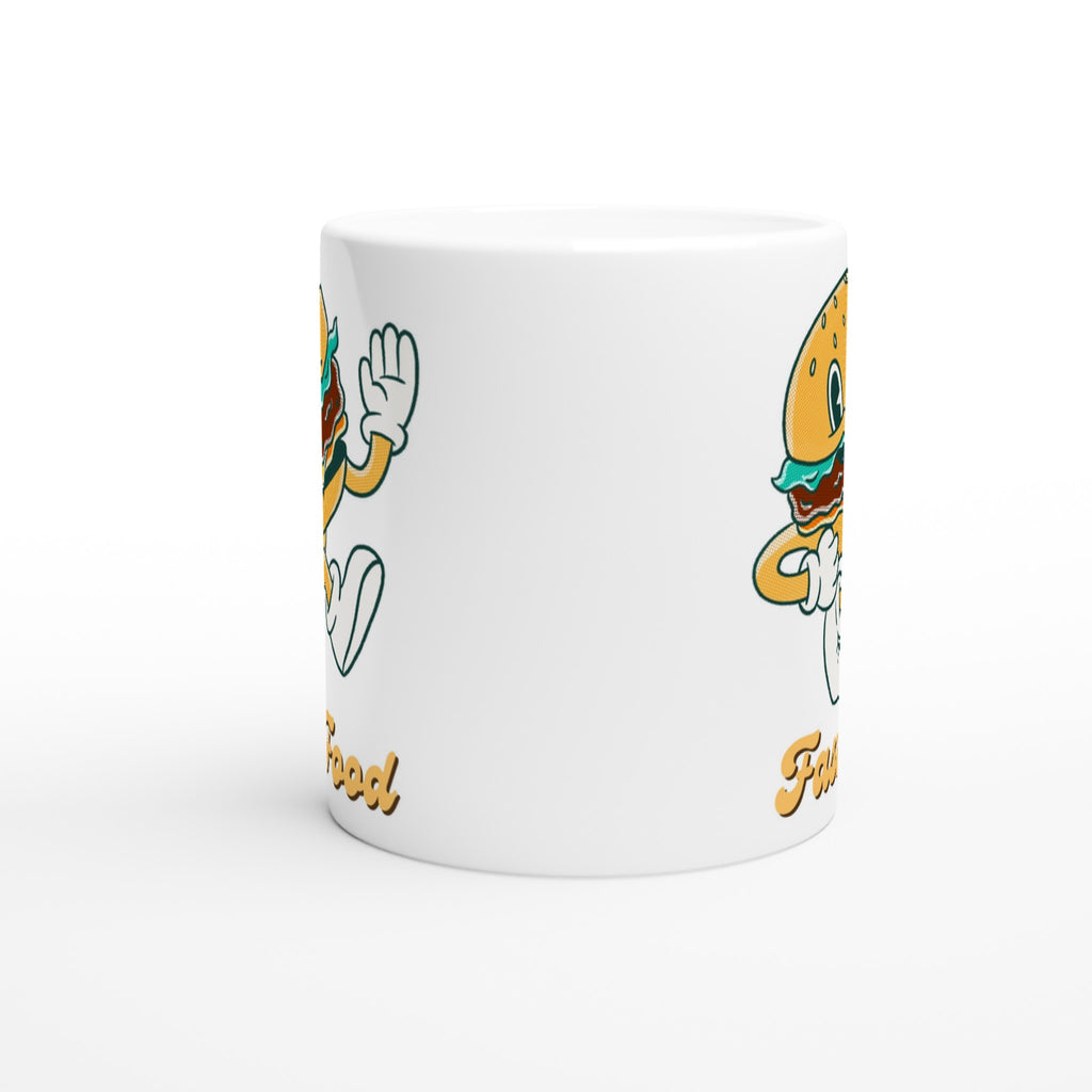 Fast Food White 11oz Ceramic Mug White 11oz Mug food Globally Fulfilled Retro