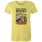 Read More Books, Halloween Ghosts - Womens T-shirt Yellow Womens T-shirt Halloween Printed In Australia Reading