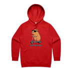 Just Be Cool, Capybara - Womens Hoodie Red Womens 2XL Womens Hoodie animal Printed In Australia
