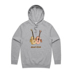 Guitars, Don't Fret - Mens Hoodie Grey Marle Mens Hoodie Music Printed In Australia