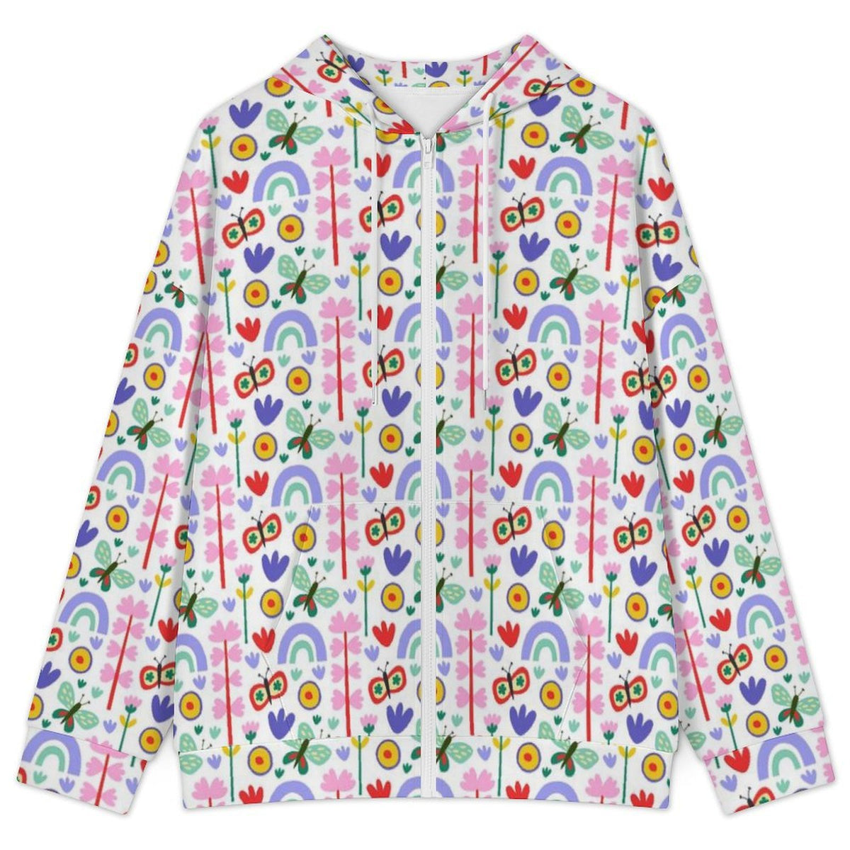 Rainbows And Butterflies Women's Full-Zip Hoodie