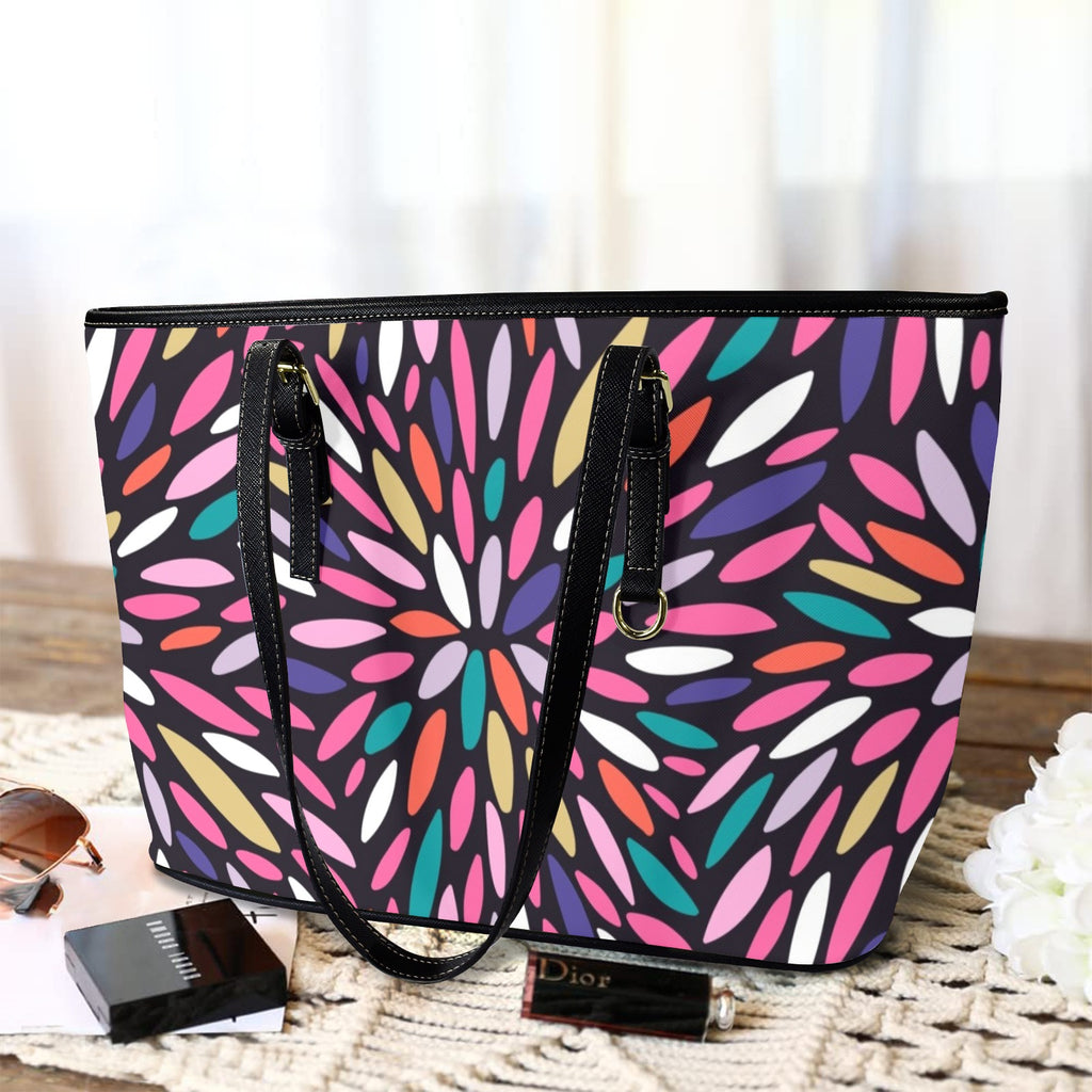 Colour Burst - Leather Tote Bag-Large