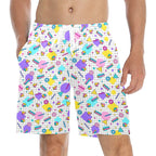 80's Grid Men's Mid-Length Beach Shorts 5XL Men's Mid-Length Beach Shorts Printed Offshore Retro