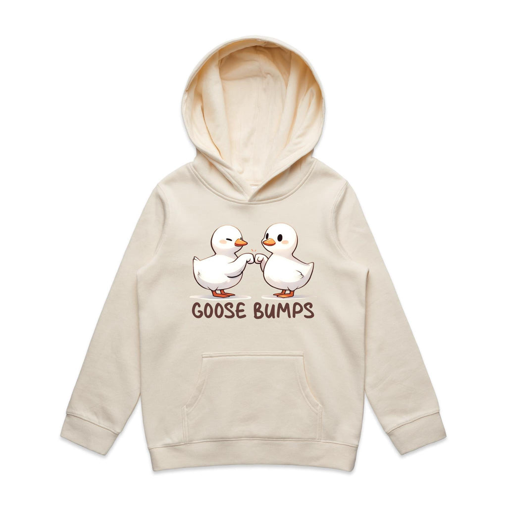 Goose Bumps - Kids Hoodie Ecru Kids Hoodie Printed In Australia