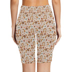 Peace And Love Women's Bike Shorts With Side Pockets