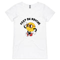 Keep On Moving - Womens V-Neck T-Shirt White Womens Active V-Neck T-shirt Fitness Printed In Australia