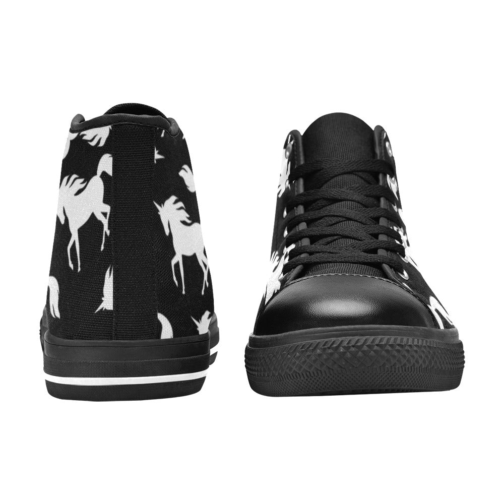Unicorns - Kids High Top Canvas Shoes