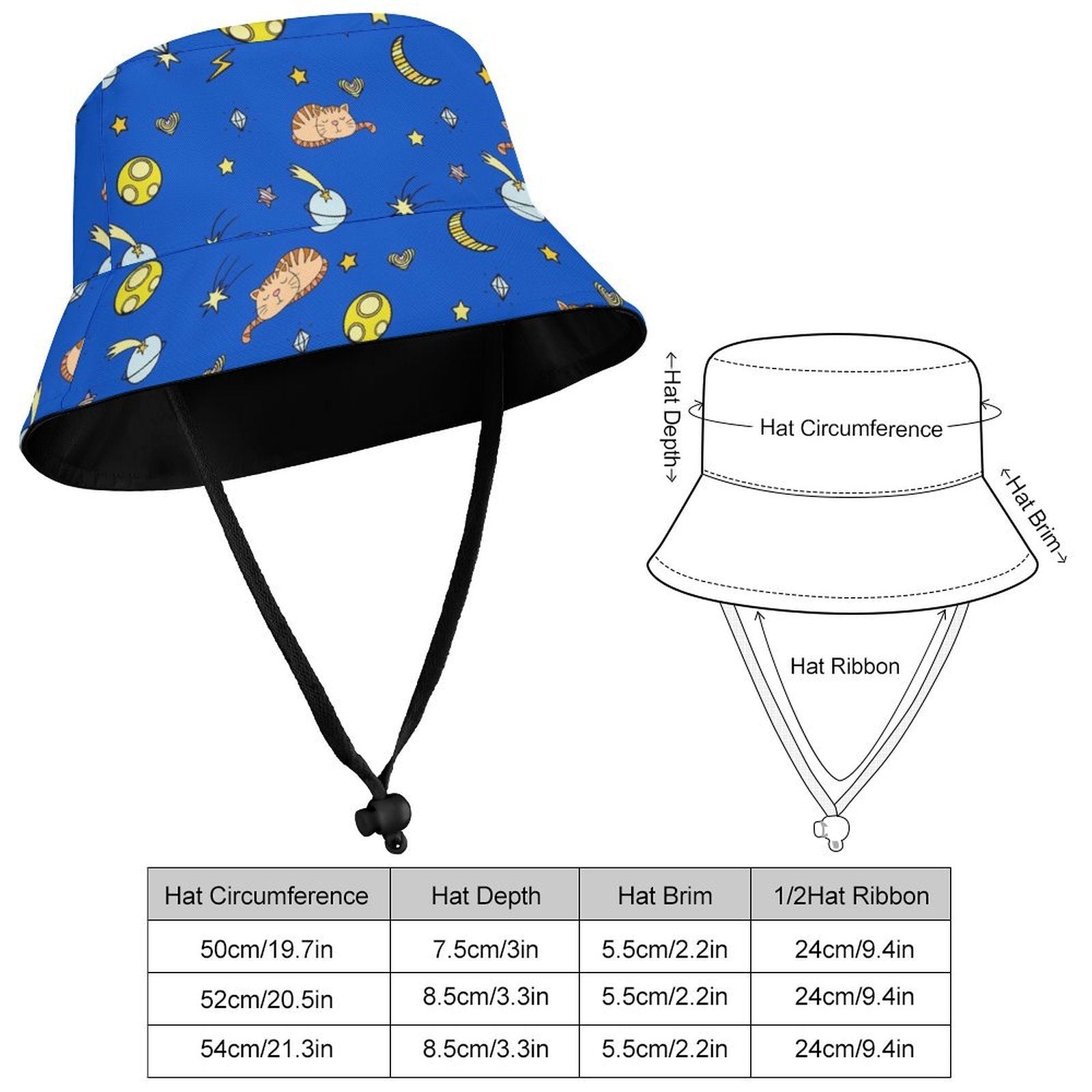Cats In Space - Kids Bucket Hat Kids Bucket Hat animal Printed Offshore Space