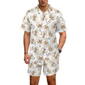 Cute Mushrooms Men's Hawaiian Shirt & Shorts Set Men's Hawaiian Shirt & Shorts Set Food Printed Offshore