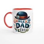 Personalise - Coolest Dad Ever - 11oz Ceramic Mug Ceramic Red Personalised 11oz Mug customise Dad Globally Fulfilled personalise