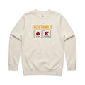 Everything Is OK, Periodic Table AS Colour Stencil Crew Sweatshirt Unisex Ecru Sweatshirt Printed In Australia Science