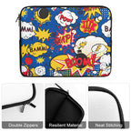 Blue Comic Book Laptop Sleeve (Multiple Sizes) Laptop Sleeve comic Printed Offshore