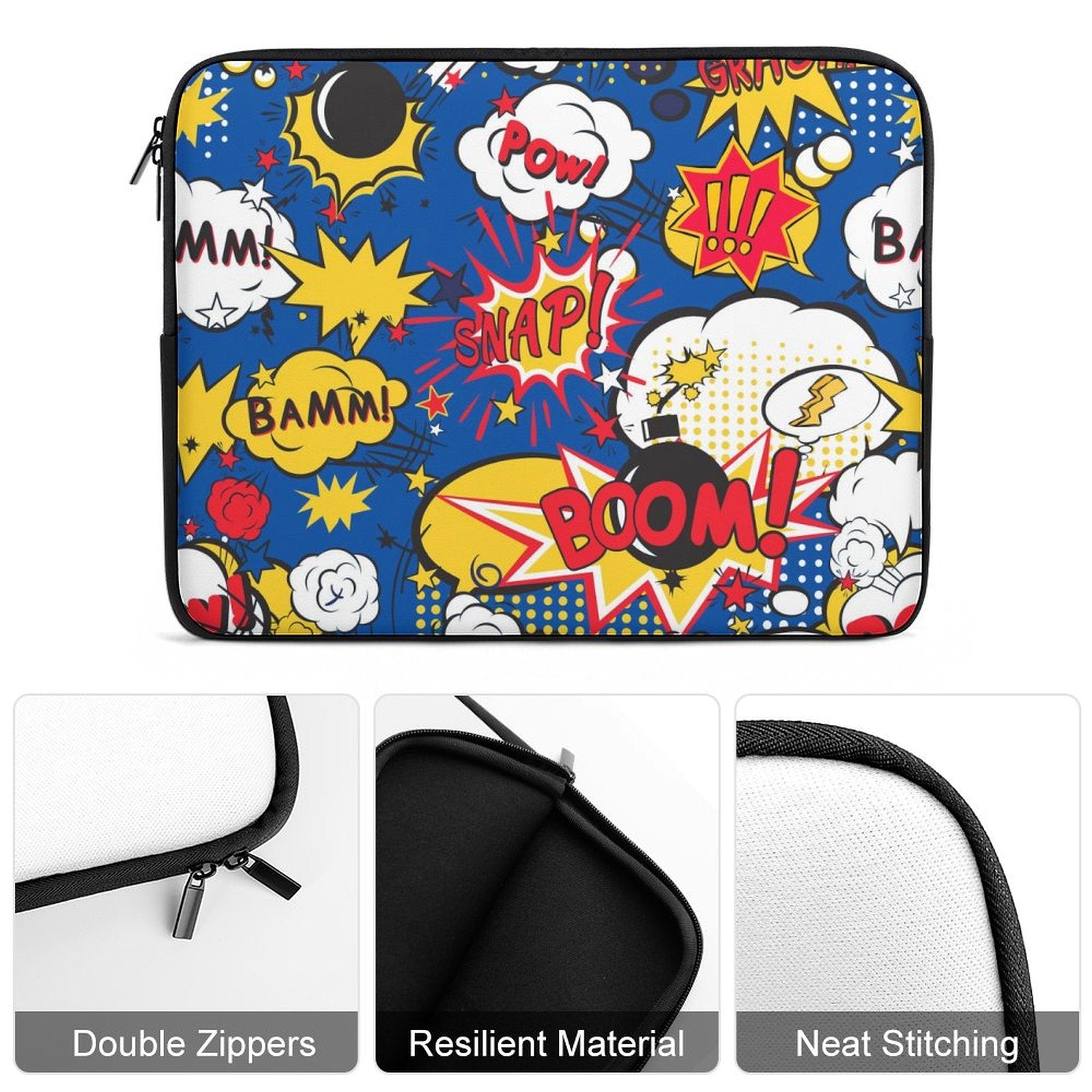 Blue Comic Book Laptop Sleeve (Multiple Sizes) Laptop Sleeve comic Printed Offshore