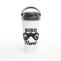 Bird Nerd - White 15oz Stainless Steel Travel Mug Default Title Travel Mug Globally Fulfilled