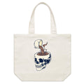 Coffee Skull Shoulder Canvas Tote Bag Default Title Large Tote Bag Coffee Printed In Australia