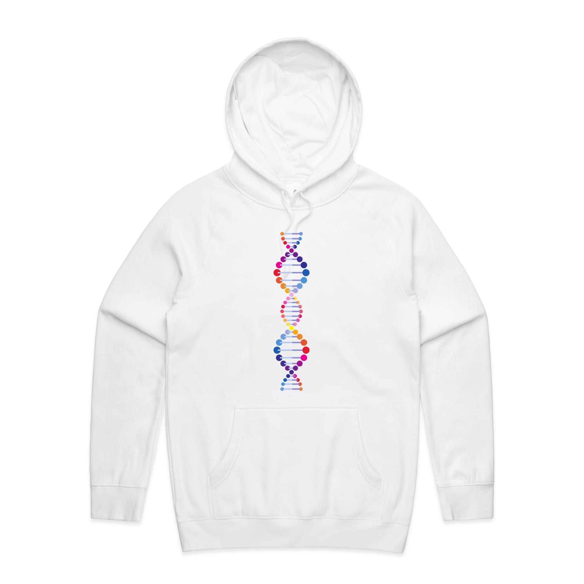 DNA - Mens Hoodie White Mens Hoodie Printed In Australia Science