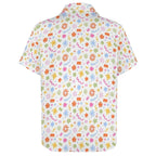Abstract Colourful Shapes Women's Collared Pocketless Short Sleeve Shirt