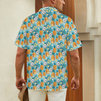Pineapple Coconut Men's Short Sleeve Hawaiian Shirt Men's Hawaiian Shirt (New) Food Printed Offshore