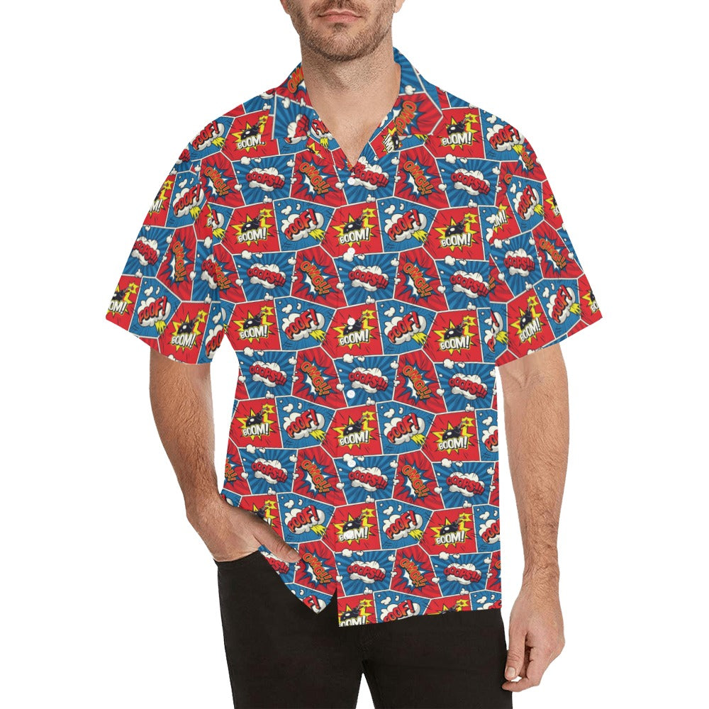 Comic Book Pop Mens Hawaiian Shirt Mens Hawaiian Shirt Printed Offshore