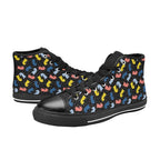 Colourful Chess Men's High Top Canvas Shoes Men's Classic High Top Canvas Shoes Chess Games Printed Offshore