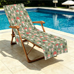 Mushroom Garden Beach Chair Towel Cover with Side Pockets