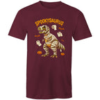 Spookysaurus, Halloween Dinosaur - Mens T-Shirt Burgundy Mens T-shirt Halloween Printed In Australia