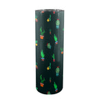 Cactus On Black - 20oz Tall Skinny Tumbler with Lid and Straw