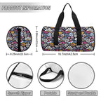 Graphic Flowers On Black Duffle Bag Duffle Bag Printed Offshore