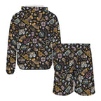 Retro Music Mix Men's Lightweight Sun Hoodie & Shorts Set Men's Lightweight Sun Hoodie & Shorts Music Printed Offshore Retro