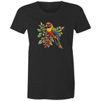 Lorikeet, Australian Birds - Womens T-shirt Black Womens T-shirt animal Printed In Australia