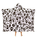 Skull And Crossbones Kids Hooded Blanket 100cm x 130cm white 40"×50" Kids Hooded Blanket Printed Offshore