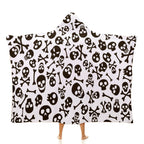 Skull And Crossbones Kids Hooded Blanket 100cm x 130cm white 40"×50" Kids Hooded Blanket Printed Offshore