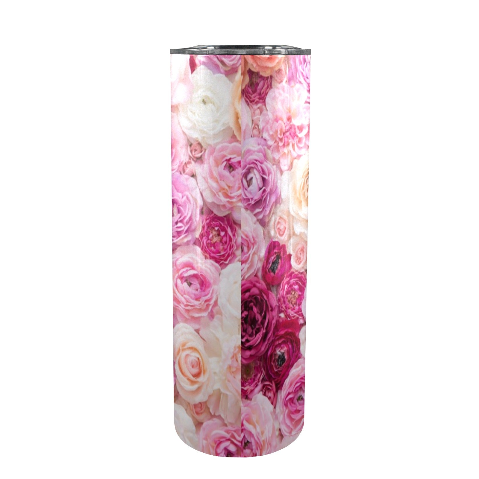 Pink Flowers 20oz Tall Skinny Tumbler with Lid and Straw