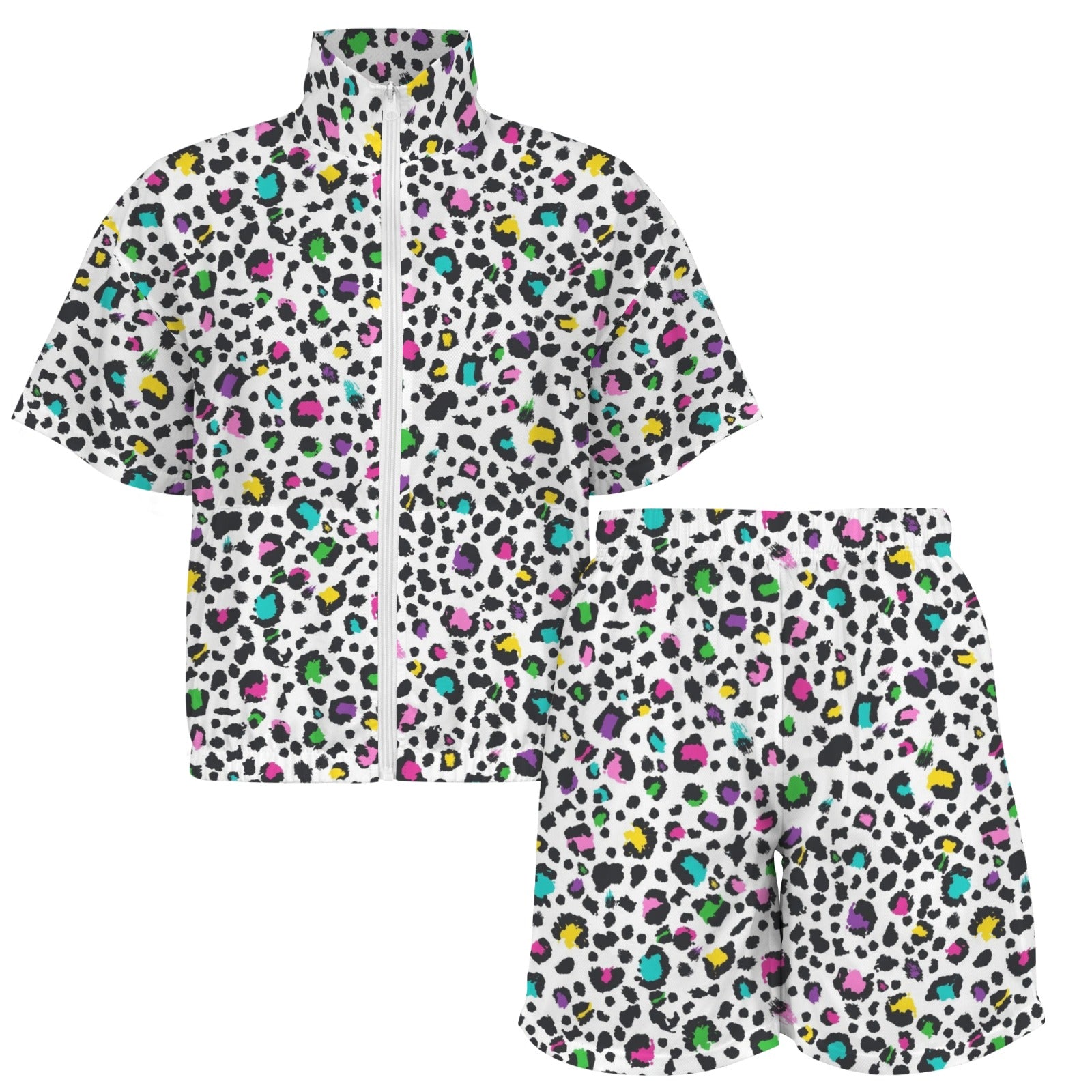 Animal Print In Colour Women's Windbreaker Short Set Women's Windbreaker Short Set animal Printed Offshore