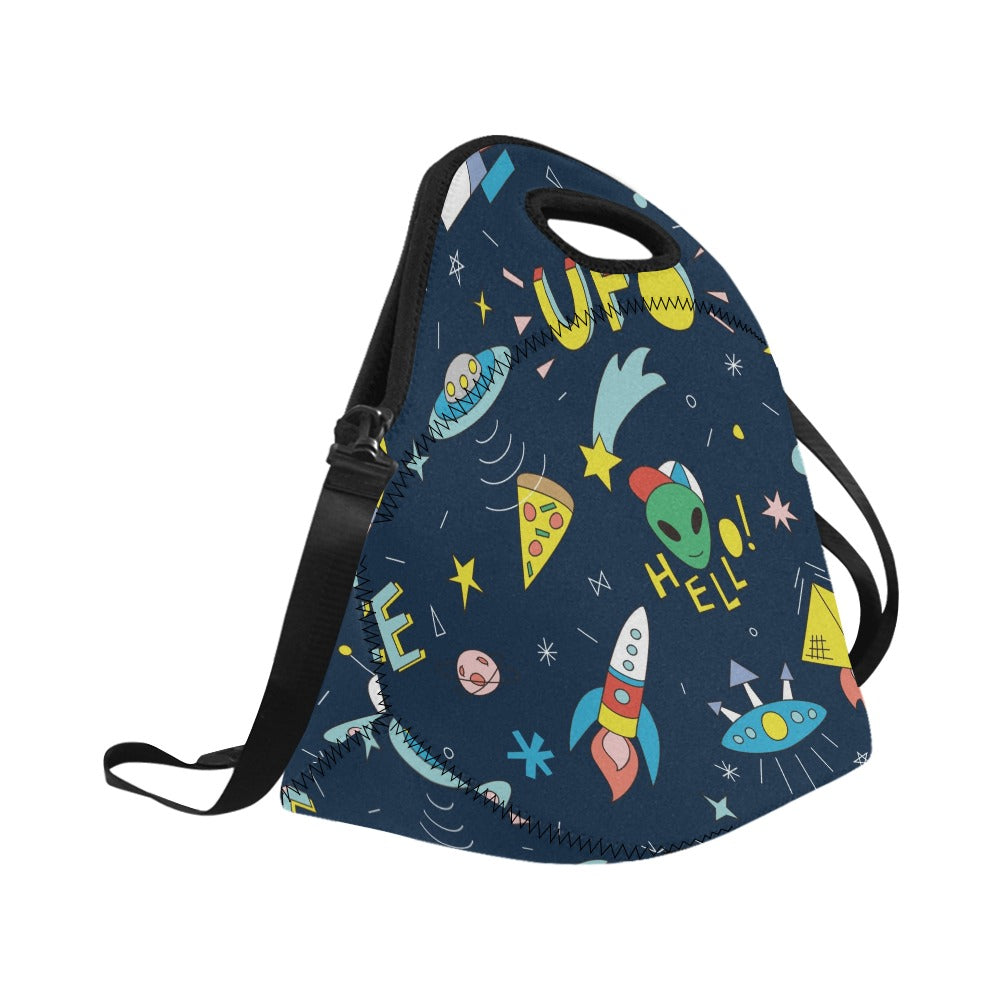 Hello Alien - Neoprene Lunch Bag Neoprene Lunch Bag Printed Offshore