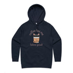 Coffee Has Me Feline Good - Womens Hoodie Navy Womens Hoodie animal Coffee Printed In Australia