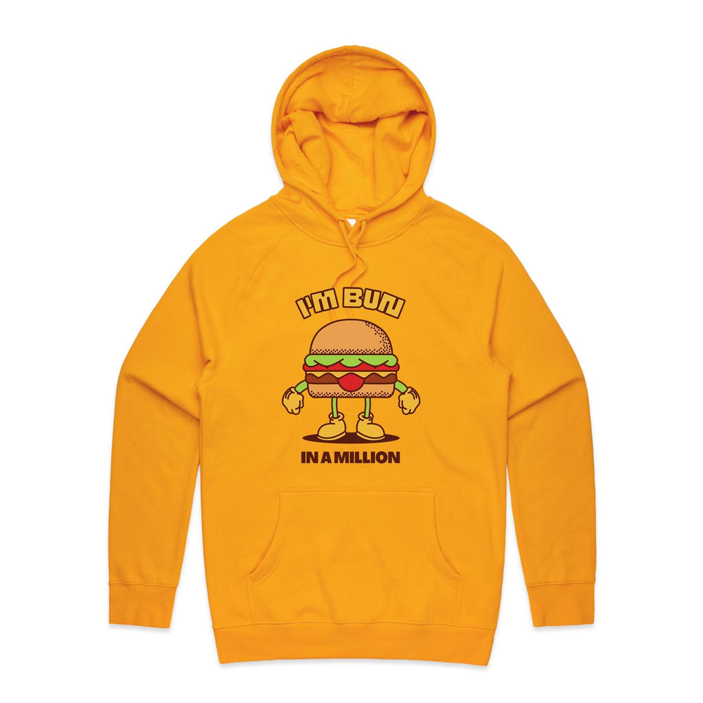 I'm Bun In A Million, Hamburger - Mens Hoodie Gold Mens Hoodie Food Printed In Australia