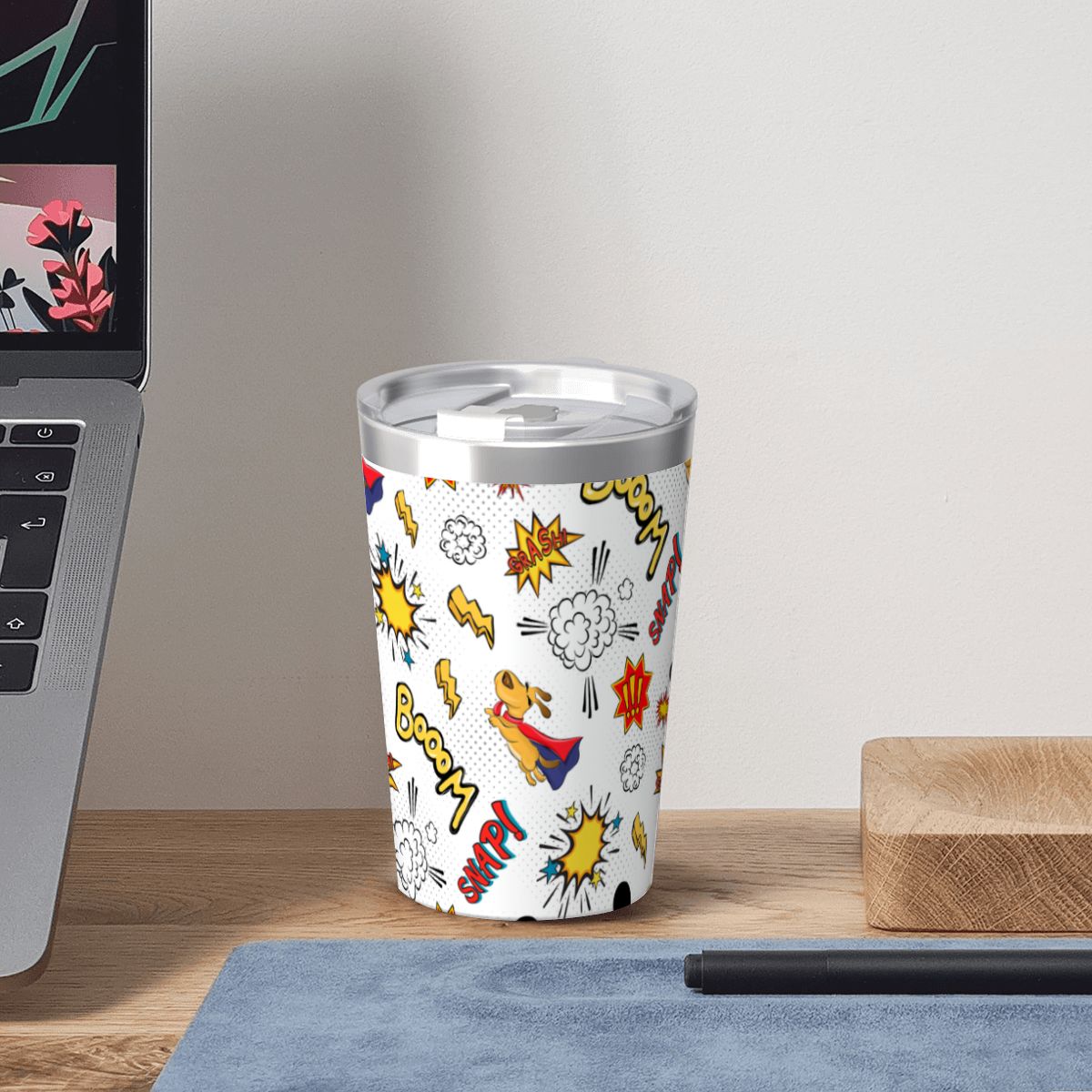 Super Dog Small Stainless Steel Travel Mug Cup 12oz/350ml